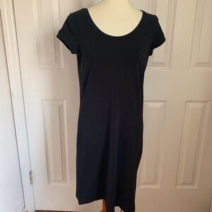 Isaac Mizrahi Live! Sheath Dress Black Knit Short Sleeve XXS Knee Length